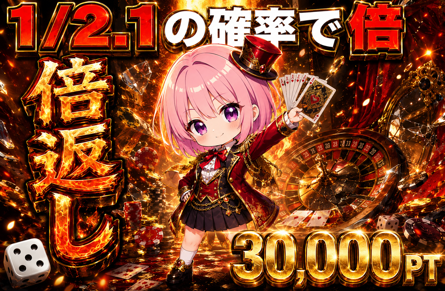 二分の一の倍返し 30000pt