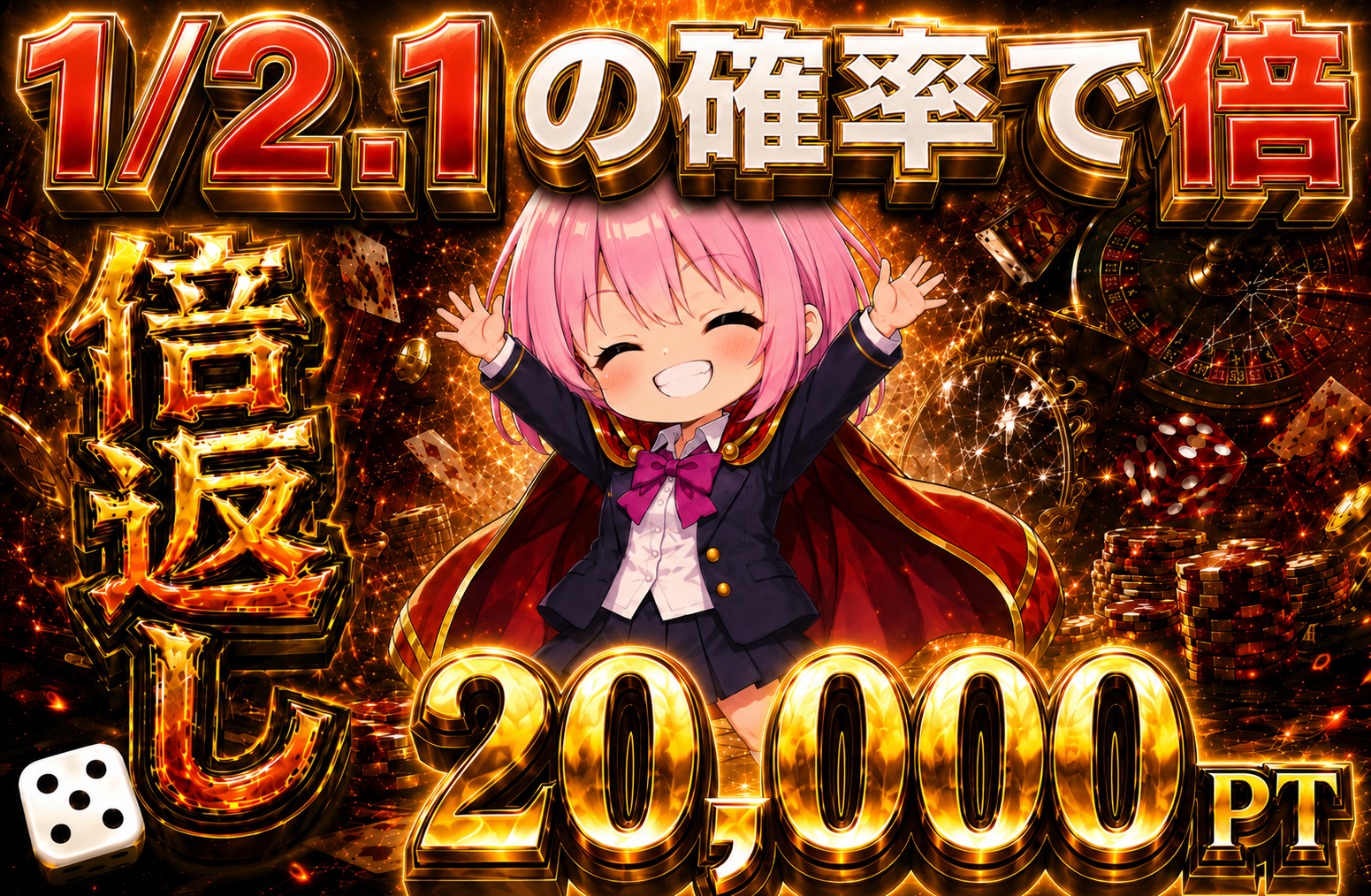 二分の一の倍返し 20000pt