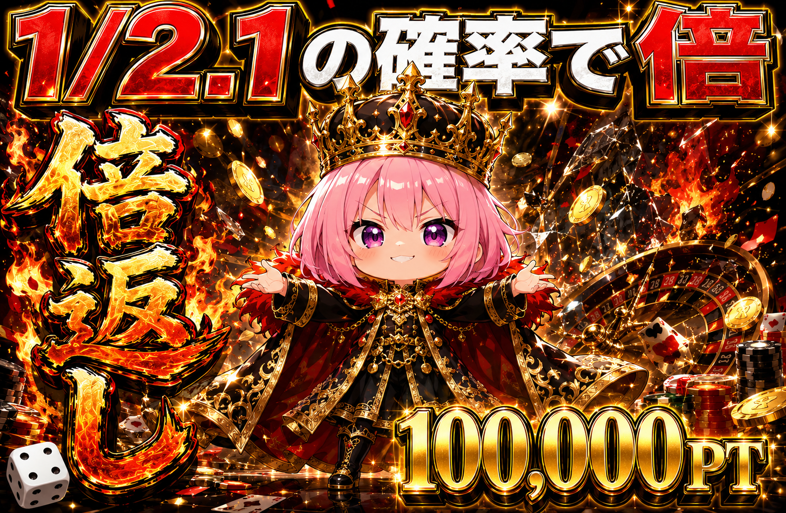 二分の一の倍返し 100,000pt