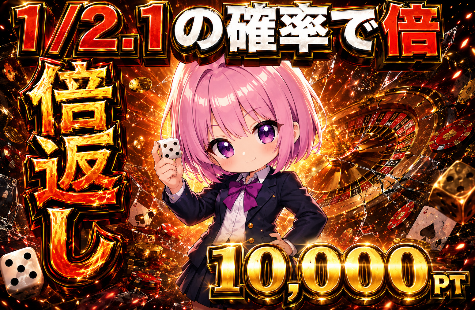 二分の一の倍返し 10000pt